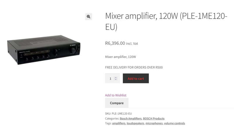 Bosch Plena Mixer Amplifier - PLE-1ME120-EU
